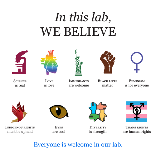 Symbols representing the ethical and moral values of the lab